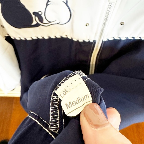 Vintage American Silver Threads USA Cat Lady 90s Y2K Zip Front Windbreaker Women - Picture 4 of 9